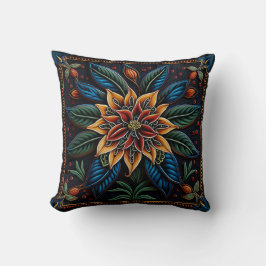 Huichol mexican stil lily dekorativ kudde