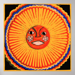 Huichol Native American Art, sol Poster