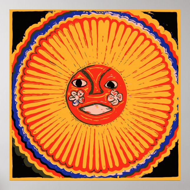 Huichol Native American Art, sol Poster (Framsidan)