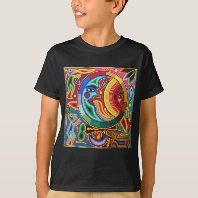 Huichol stränger konst från Mexico Tee Shirt (Framsida)