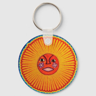 Huichol String Art Sol mexikansk folkart Nyckelring