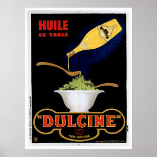 Huile De Bord Dulcine Vintage Food and Art Poster