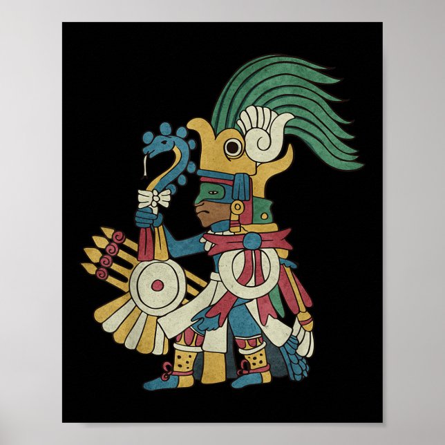 Huitzilopochtli Aztec Gud Aztec Mythology Mayan Su Poster (Framsidan)