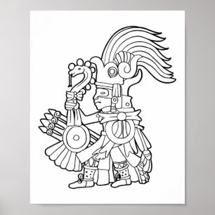 Huitzilopochtli Aztec Gud Aztec Mythology Mayan Su Poster