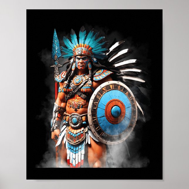 Huitzilopochtli Aztec Sol och Krig God Tenochtitla Poster (Framsidan)