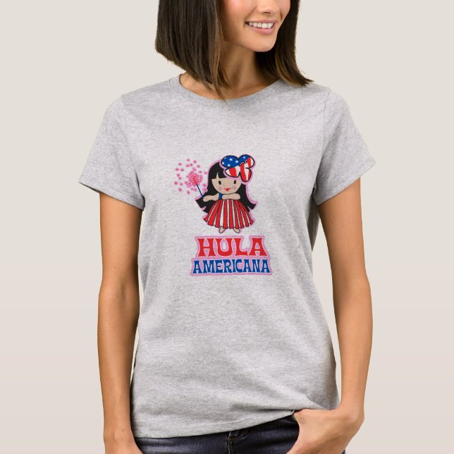 Hula Americana Dam T-shirts (Framsida)