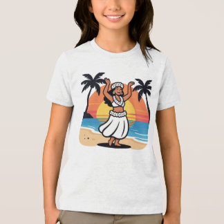 Hula dance beach party sunset tropical island art t shirt