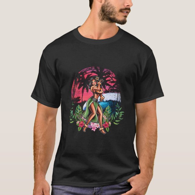 Hula Dance Hawaii Hula Dancer Hawaiian Aloha Hawai T Shirt (Framsida)