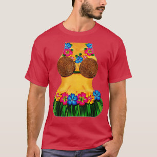 Hula Dancer Body Coconut Bra Luau Tiki Party T Shirt