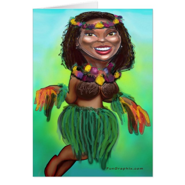 Hula Dancer Hälsningskort (Framsidan)