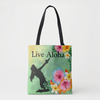 Hula Dancer Live Aloha Tropical Flowers Tygkasse