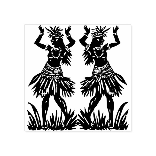 Hula Dancer Rubber Frimärke Stämpel (Tryck)