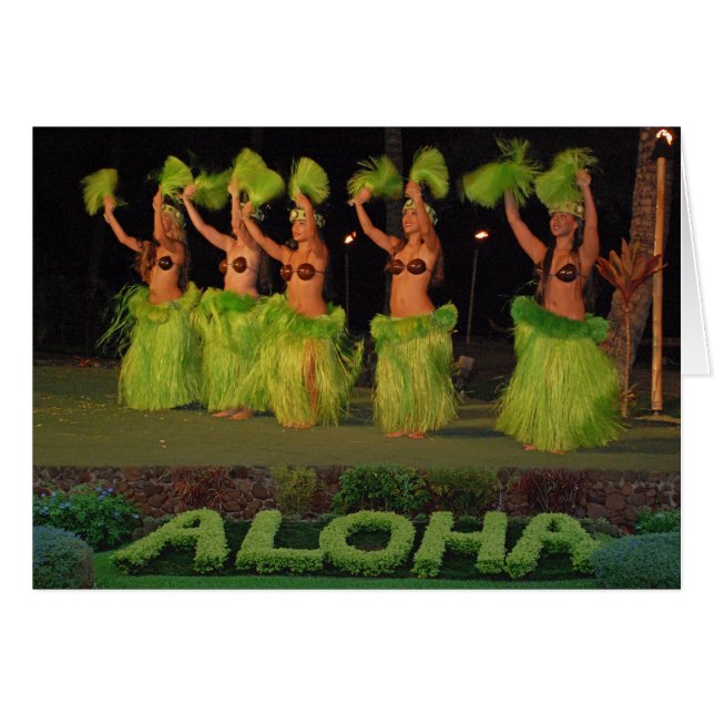 Hula dancers hälsningskort (Framsidan Horizontal)