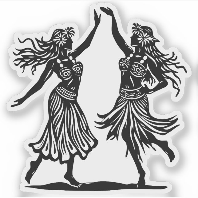 Hula Dancers vinyldekaler Klistermärken (Framsida)