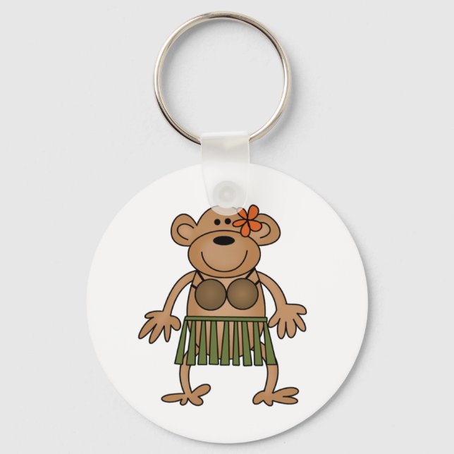 Hula Dancing Monkey Nyckelring (Framsida)