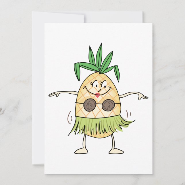 Hula Dancing Pineapple Kort (Framsida)