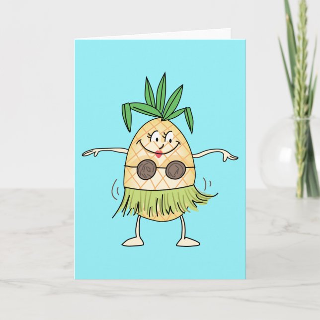 Hula dansar ananas kort (Framsida)
