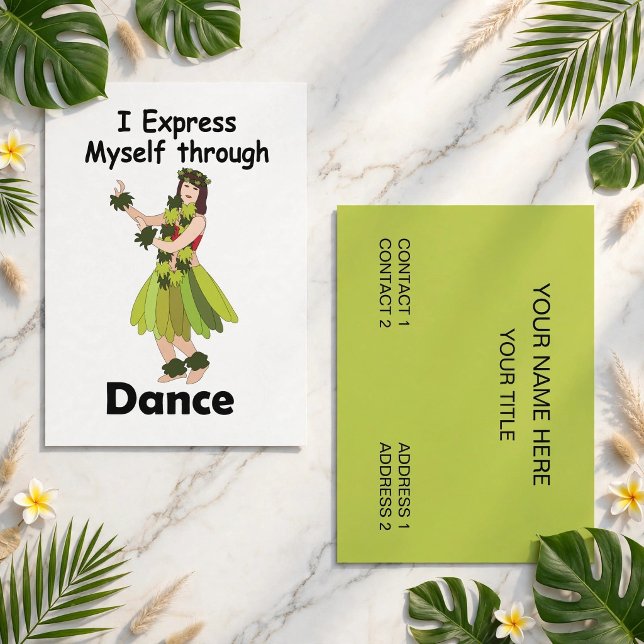 Hula Dansare Flicka Dansinstruktör Visitkort (Skapare uppladdad)