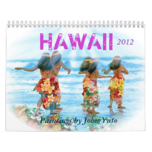 HULA-DANSARE MED FLOWERS-OVAL JPEC, HAWAII KALENDER