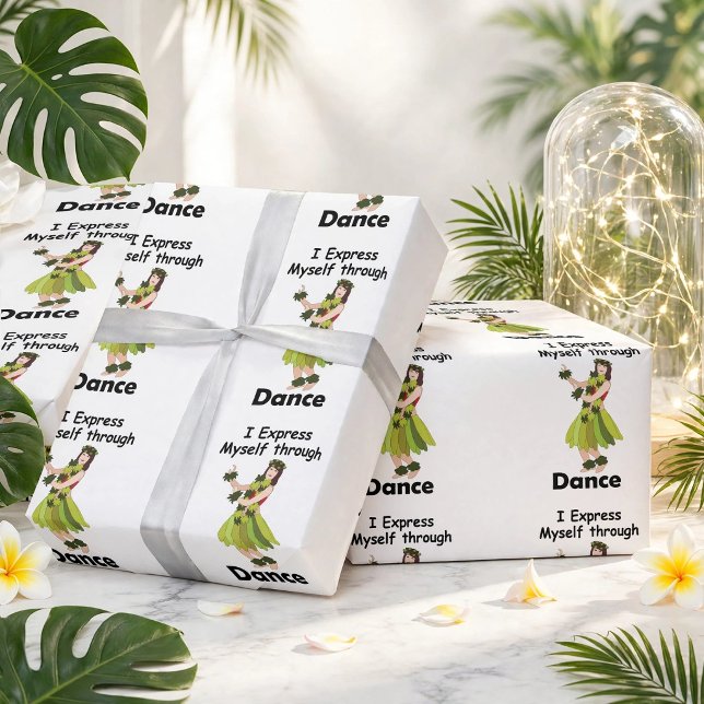 Hula Dansare Uttrycker Sig Själv Genom Dans Presentpapper (Skapare uppladdad)