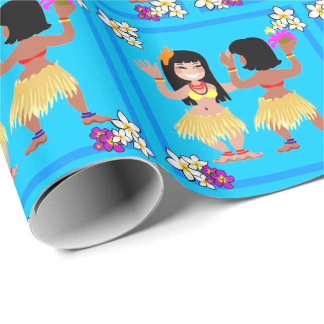Hula dansaregåva som slår in papper presentpapper (Rullad Hörn)
