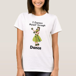 Hula-danserska som uttrycker sig själv genom dans t shirt