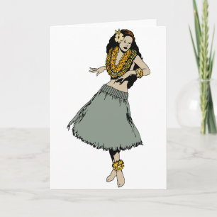 Hula flicka kort