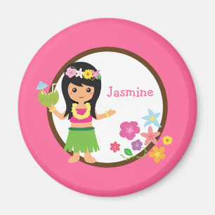 Hula-flicka Luau-tema Födelsedagspresenter Magnet