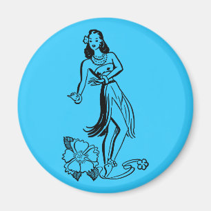 Hula flicka magnet