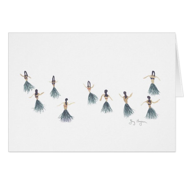 Hula flickakort hälsningskort (Framsidan Horizontal)