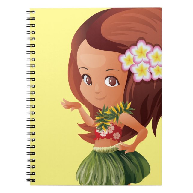 Hula Girl Anteckningsbok Med Spiral (Framsidan)
