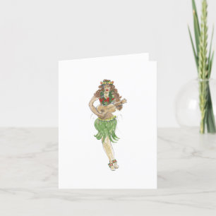 "Hula Girl"-hälsningskort Helgkort