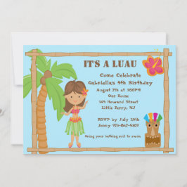 Hula Girl Luau födelsedagsinbjudan Inbjudningar