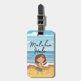 Hula Girl Luggage Tag Bagagebricka