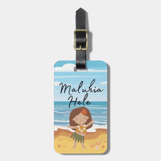 Hula Girl Luggage Tag Bagagebricka (Vertikal Framsida)