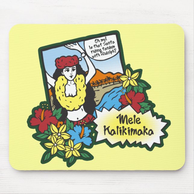Hula Girl Mele Kalikimaka Hawaiian Julafton Teckna Musmatta (Framsidan)