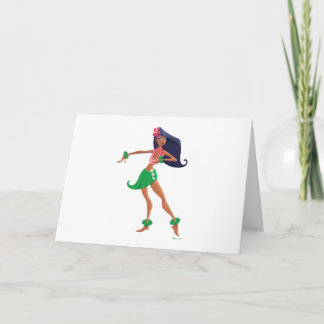 Hula Girl Notecard Kort