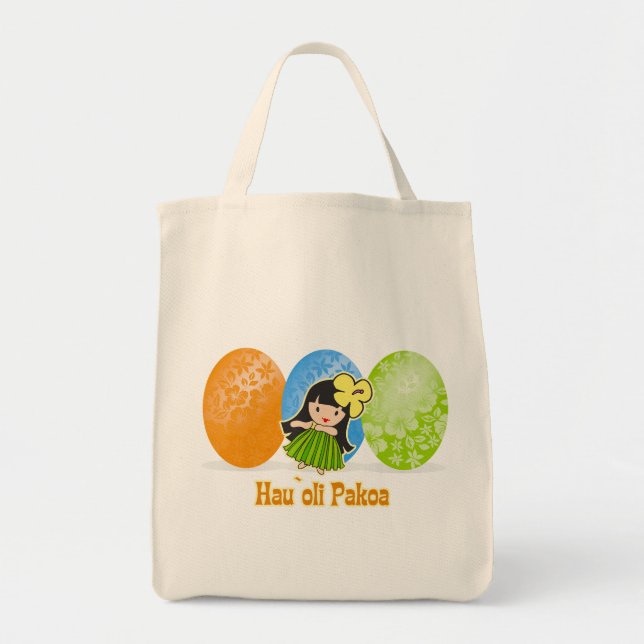 Hula Girl Påskägg Tote bags Tygkasse (Framsidan)