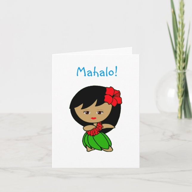 Hula Girl Tack för ditt kort (Framsida)