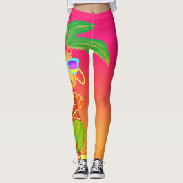Hula Handflatan (sunset orange) leggings