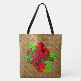Hula hänger lös den röda hibiskusMele Kalikimaka Tygkasse
