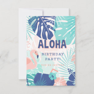 Hula Hawaiian Luau Theme Birthday-inbjudan OSA Kort