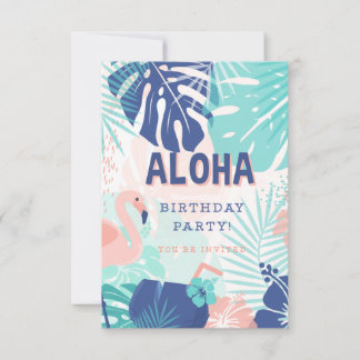 Hula Hawaiian Luau Theme Birthday-inbjudan OSA Kort