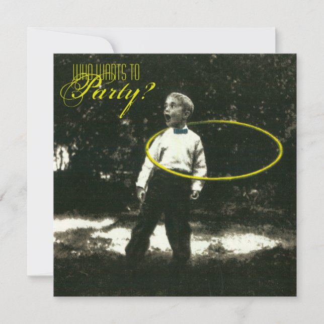 Hula-Hooper partyinbjudan Inbjudningar (Framsida)