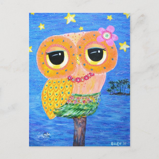 Hula Hoot Vykort (Framsida)