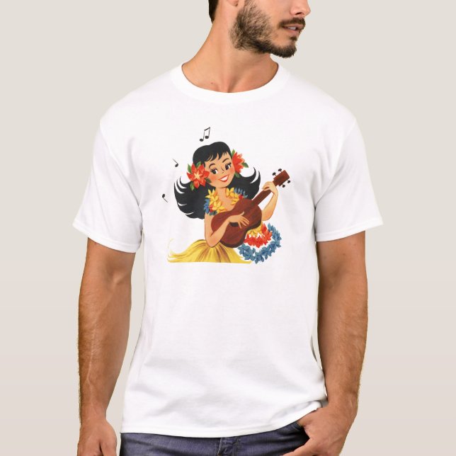 Hula Hula flicka Tee Shirt (Framsida)