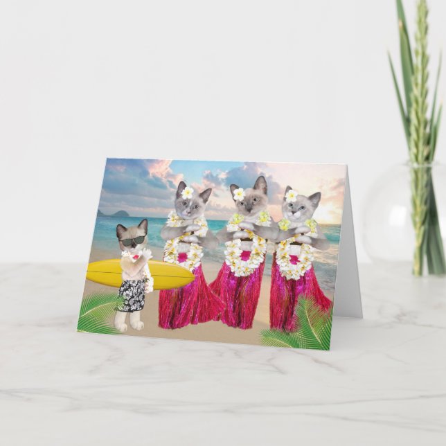 Hula Kittens hälsningskort Kort (Framsida)