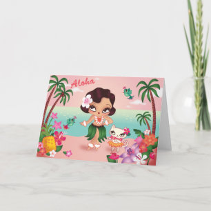 Hula Lulus ö Paradise - hälsningskort Kort