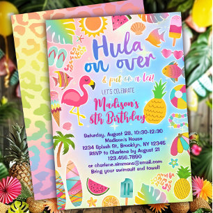 Hula om inbjudan till Luau-födelsedagen