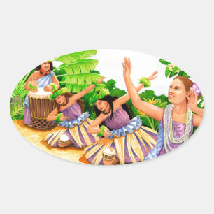 Hula Ovalt Klistermärke